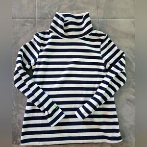 Striped Navy and White Turtleneck Sweater